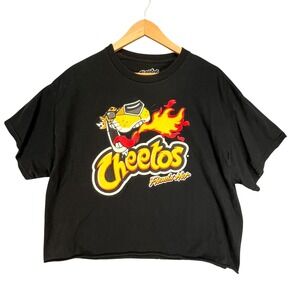 Cheetos‎ Flamin Hot Chester Cheetah Graphic Cropped T-Shirt Black XL